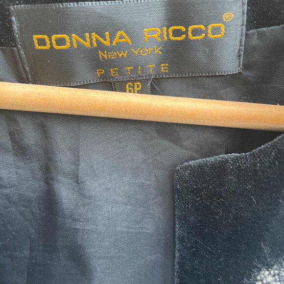 Vtg Donna Ricco NY Boucle Jacket Womans Petite 6P Outfit Grey Buttonless - Picture 2 of 4